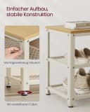 VASAGLE Schuhbank Beige Schuhregal 73x30x45 cm Bild 5