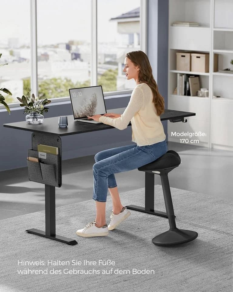 SONGMICS Arbeitshocker Stehhocker 360° neigbar Schreibtischstuhl Anti-Rutsch