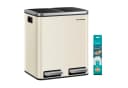 SONGMICS Mülltrennsystem 2x15L Treteimer Softclose Schwarz/Beige Bild 2