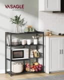VASAGLE Küchenregal Standregal 6 Haken 80x35x95 cm Anthrazitgrau Bild 1