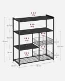 VASAGLE Küchenregal Standregal 6 Haken 80x35x95 cm Anthrazitgrau Bild 3