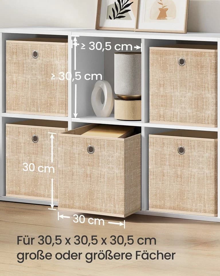 SONGMICS Aufbewahrungsboxen 6er Set Sandbeige Vliesstoff - Bild 3