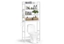 SONGMICS Badregal Toilettenregal Waschmaschinenregal 4-stöckig Wolkenweiß Bambus Bild 1