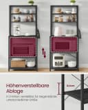 VASAGLE Küchenregal mit 6 Haken Anthrazitgrau-Tintenschwarz Bild 5