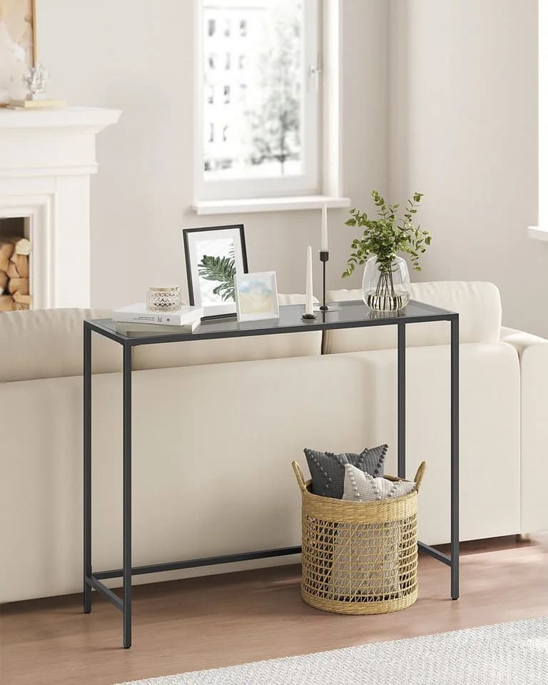 VASAGLE Konsolentisch Beistelltisch Hartglas Moderner Sofatisch Flur - Bild 3