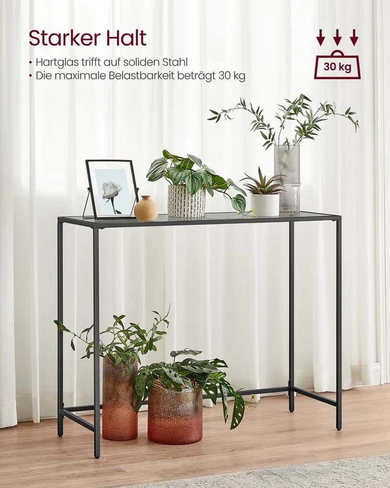 VASAGLE Konsolentisch Beistelltisch Hartglas Moderner Sofatisch Flur - Bild 4