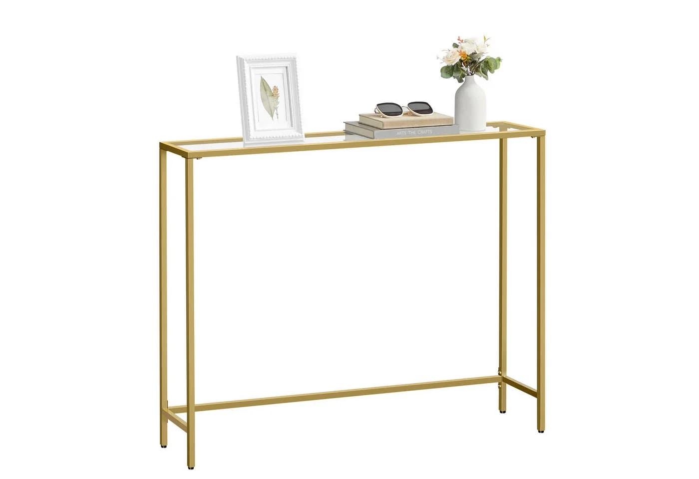 VASAGLE Konsolentisch Beistelltisch Hartglas Moderner Sofatisch Flur - Bild 2