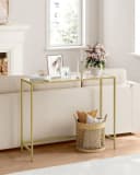 VASAGLE Konsolentisch Beistelltisch Hartglas Moderner Sofatisch Flur Bild 3