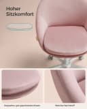 SONGMICS Bürostuhl Pastellrosa Schreibtischstuhl aus Samt für Schminktisch Bild 4