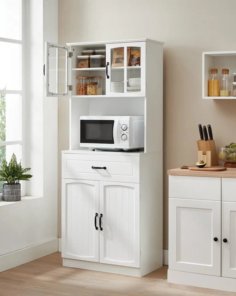VASAGLE Buffet Mehrzweckschrank Vorratsschrank Weiß - Bild 2