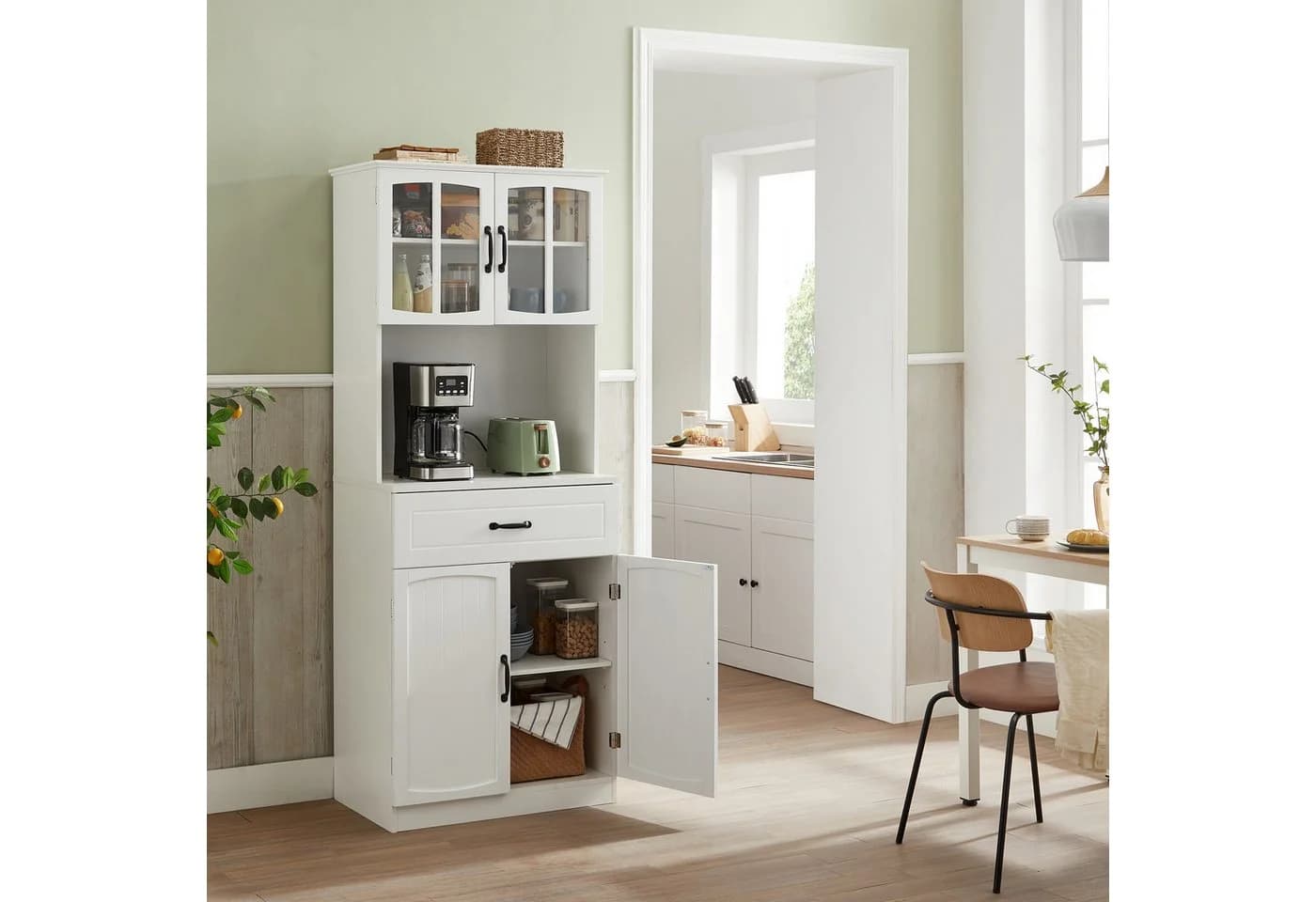 VASAGLE Buffet Mehrzweckschrank Vorratsschrank Weiß - Bild 3