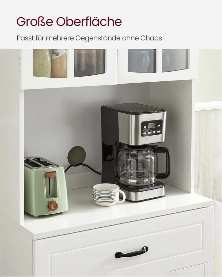 VASAGLE Buffet Mehrzweckschrank Vorratsschrank Weiß - Bild 4