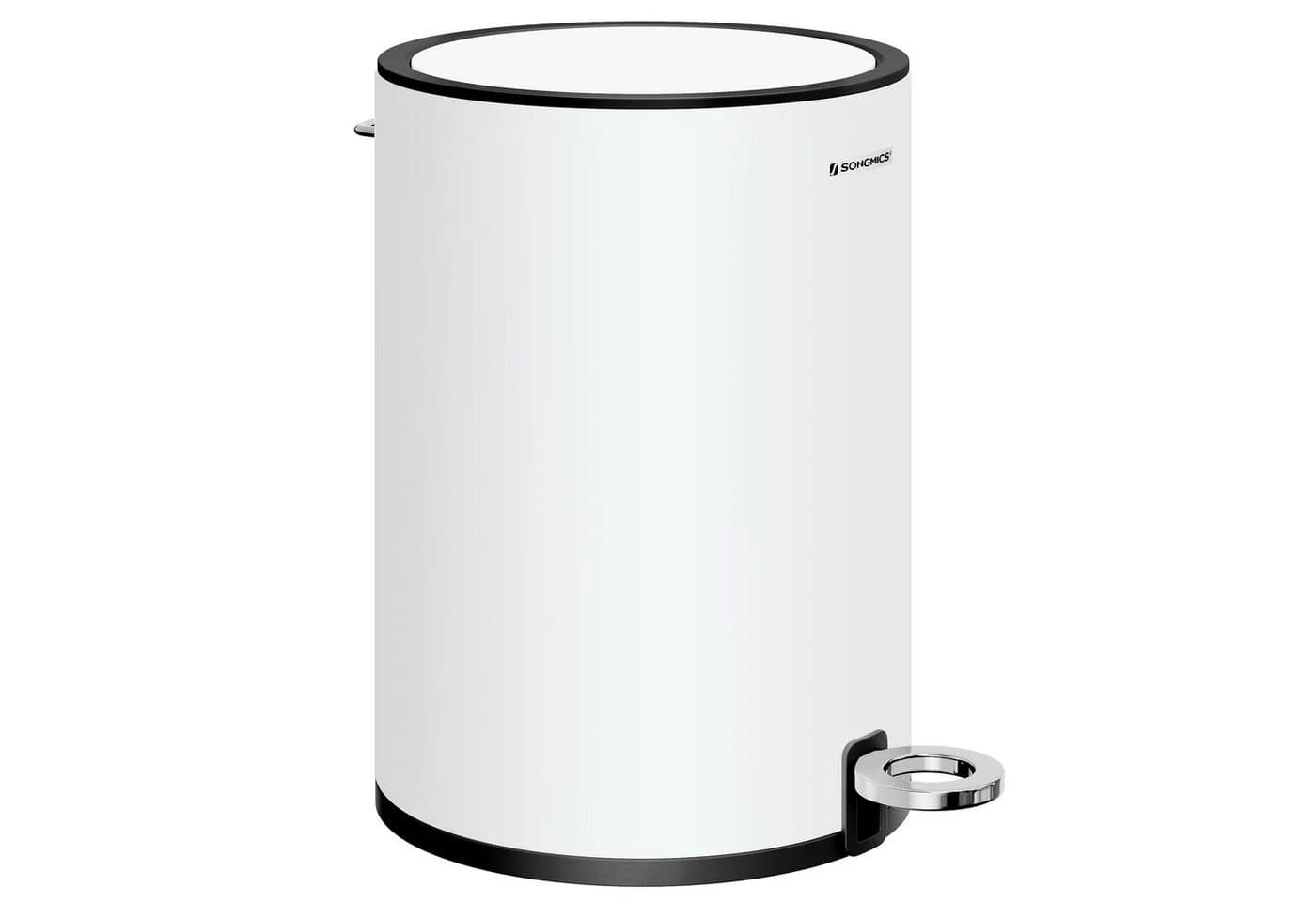 SONGMICS Kosmetikeimer Bad 3L Softclose Schwarz/Weiß - Bild 2