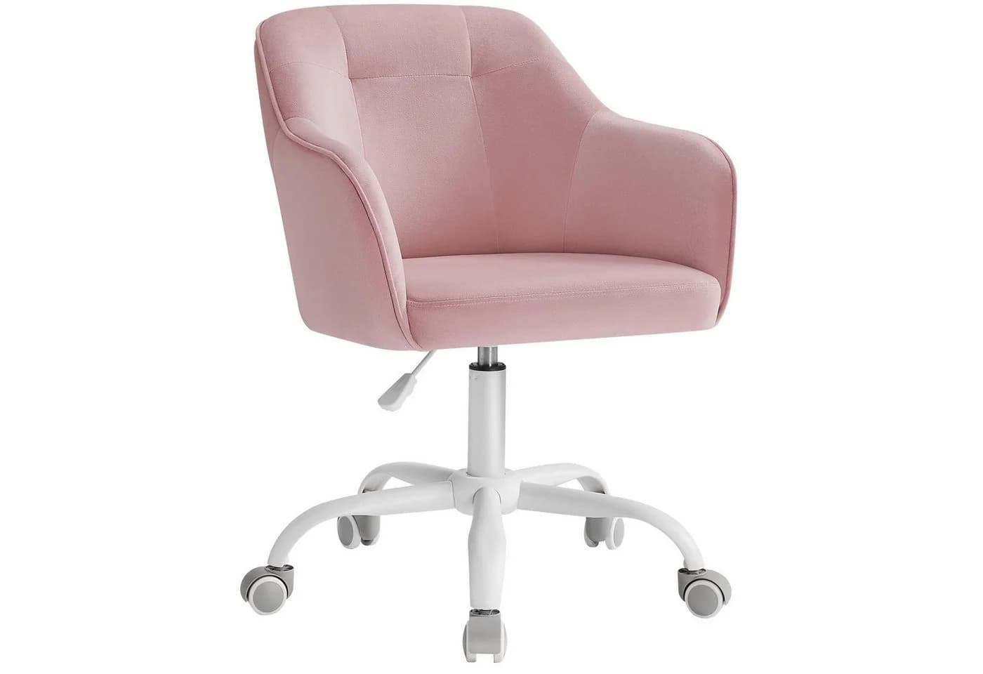 SONGMICS Bürostuhl Pastellrosa Höhenverstellbar Samt - Bild 2