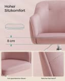 SONGMICS Bürostuhl Pastellrosa Höhenverstellbar Samt Bild 5