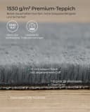 SONGMICS HOME Wohnzimmerteppich Rechteck Rutschfest Maschinenwaschbar Modern Grau Bild 5