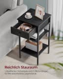 VASAGLE Nachttisch 1-St. mit Schublade und 2 Ablagen, 70 cm Bild 1