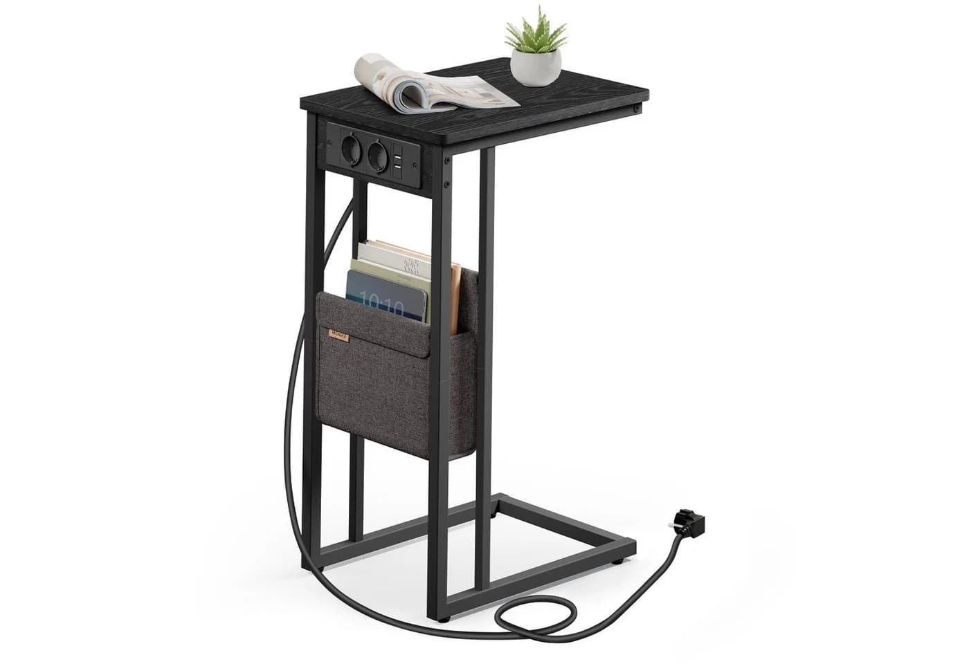 VASAGLE Beistelltisch mit Steckdose, für kleine Räume, 2 USB-Anschlüsse, 30 x 40 x 62 cm - Bild 2