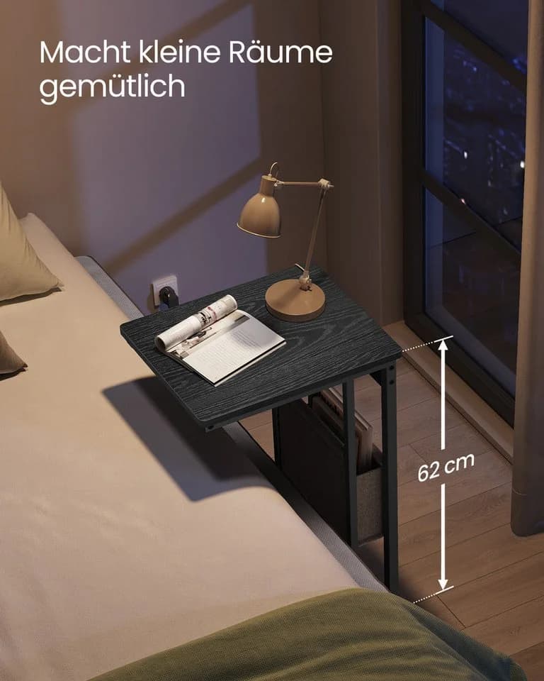VASAGLE Beistelltisch mit Steckdose, für kleine Räume, 2 USB-Anschlüsse, 30 x 40 x 62 cm - Bild 3