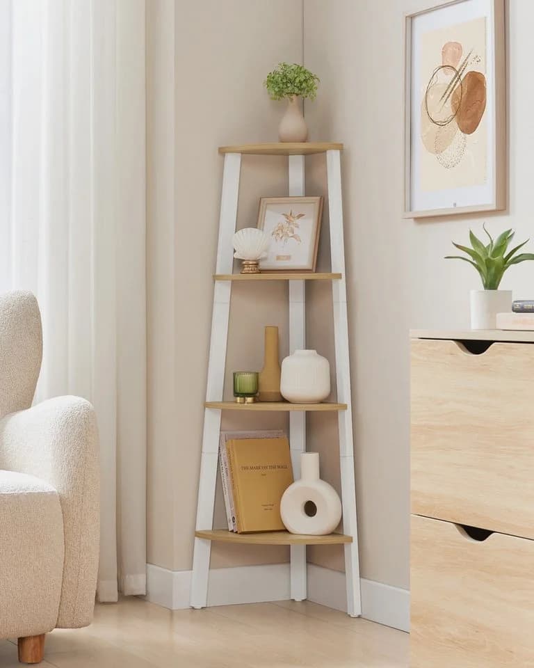 VASAGLE Eckregal Bücherregal 4/5 Ebenen Stahlrahmen 125/159cm