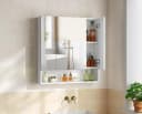 VASAGLE Spiegelschrank Badschrank 70-90cm 3 Türen Wolkenweiß Bild 1