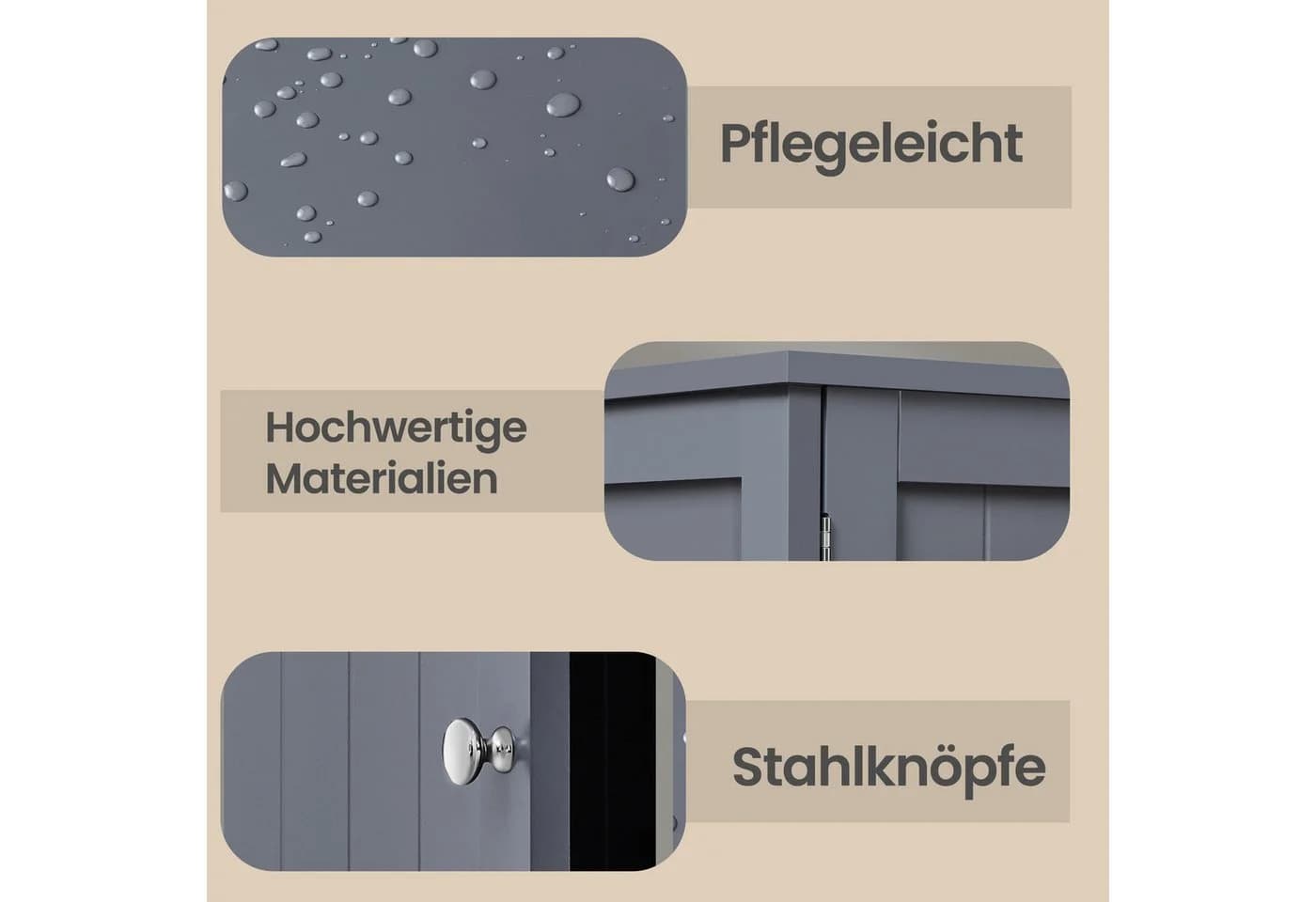 VASAGLE Schuhschrank Landhausstil Grau MDF 35x80x70 cm - Bild 5