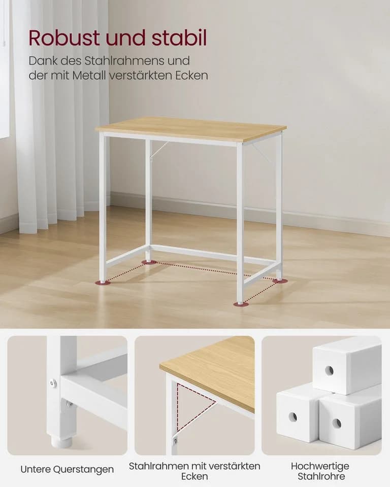 VASAGLE Schreibtisch Computertisch Bürotisch 80/100/120/135/160 cm Modern - Bild 5