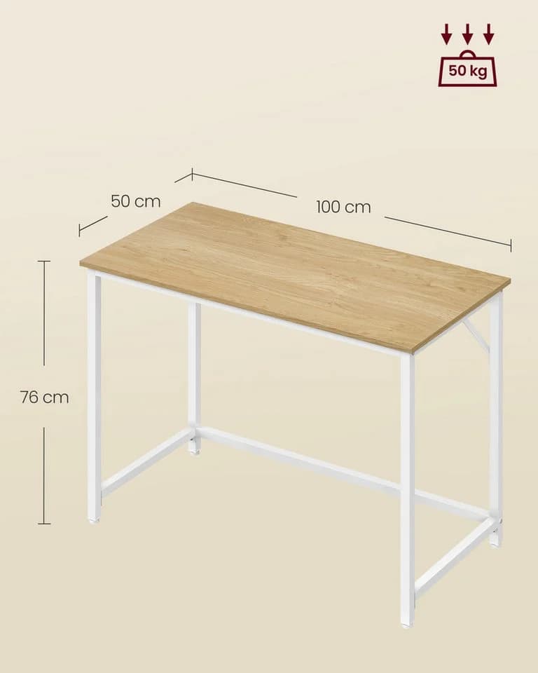 VASAGLE Schreibtisch Computertisch Bürotisch 100 cm Modern - Bild 5