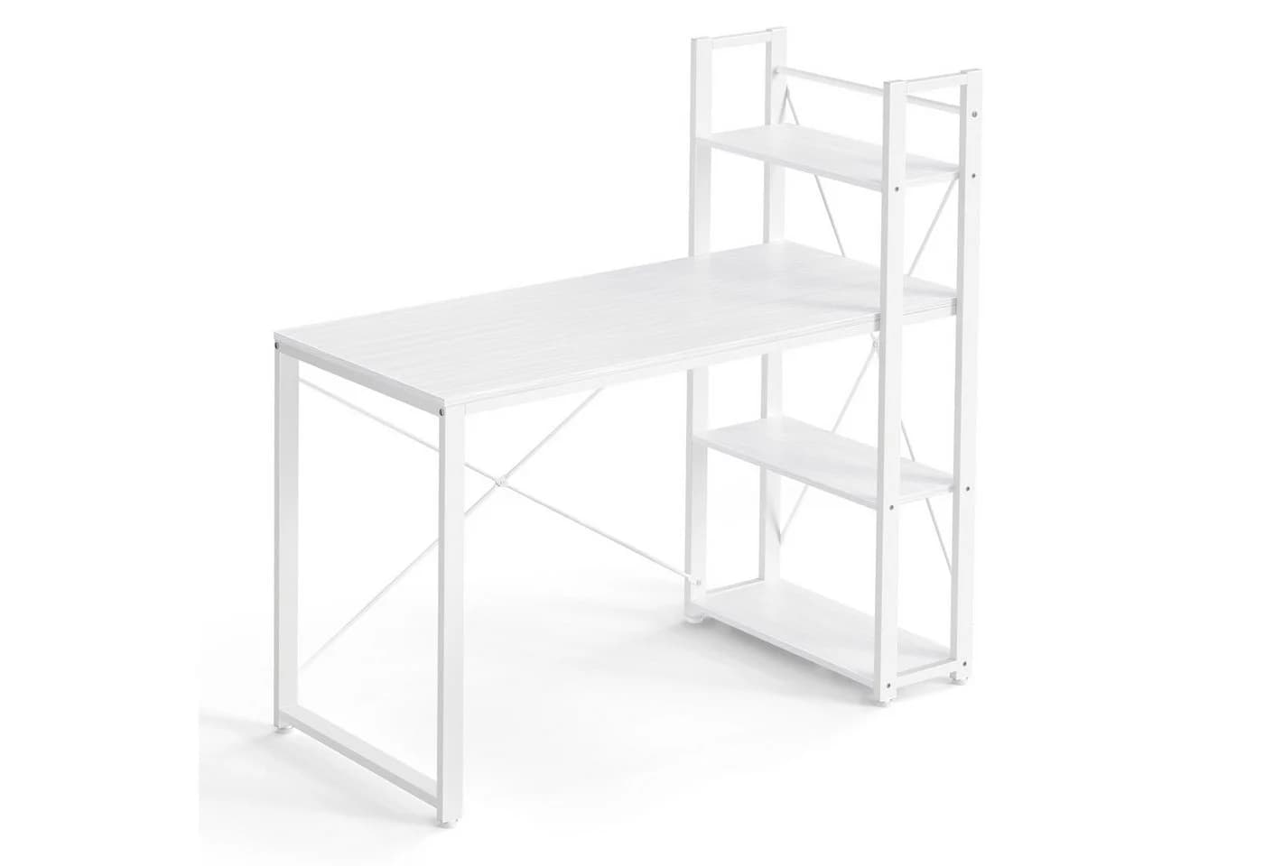 VASAGLE Schreibtisch Computertisch 120 cm mit Regalböden rechts oder links