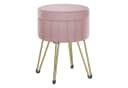 SONGMICS Sitzhocker Schminkhocker Samt 4 Metallbeine Pastellrosa Bild 2