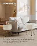 SONGMICS Sitzhocker Schminktischhocker Samt 4 Metallbeine Cremeweiß Bild 3