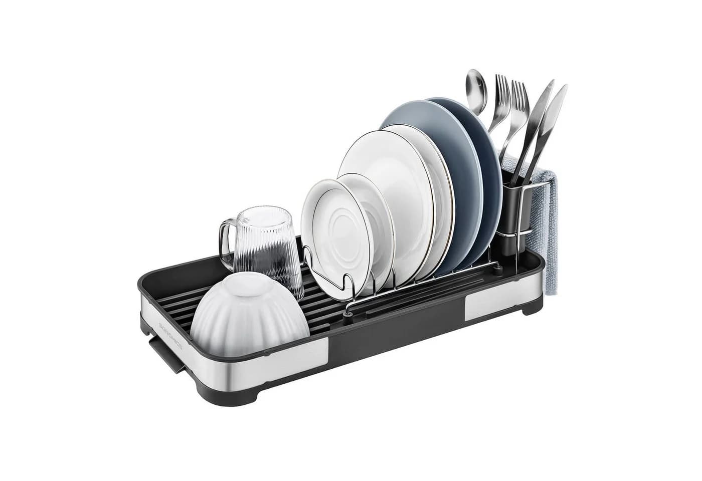 SONGMICS Abtropfgestell Edelstahl Rostfrei Besteckhalter Schwarz/Silber - Bild 2