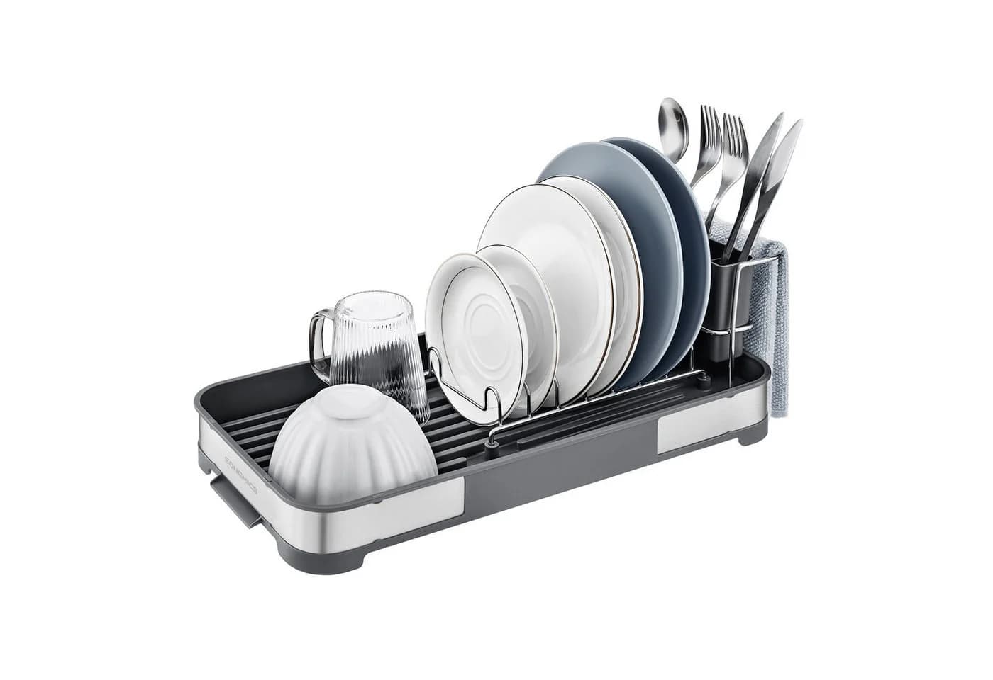 SONGMICS Abtropfgestell Edelstahl Rostfrei Schwarz/Grau - Bild 2