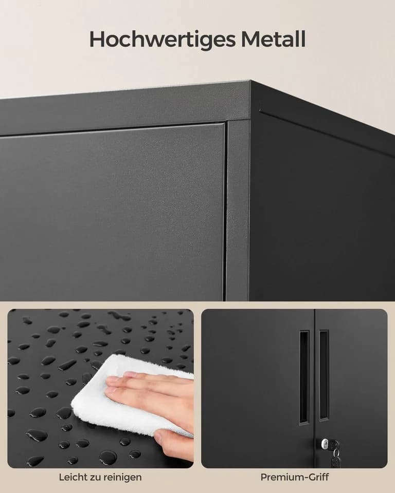 SONGMICS Aktenschrank Mehrzweckschrank Büroschrank 2 Türen abschließbar Stahl - Bild 5