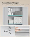 SONGMICS Aktenschrank Mehrzweckschrank Stahl-Aufbewahrungsschrank 5 Ebenen Doppeltüren Schloss Werkzeugschrank verstellbare Ablagen Bild 4