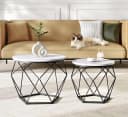 VASAGLE Couchtisch-Set 2er Set Beistelltisch Abnehmbare Tischplatte 60x45cm+50x40cm Bild 2