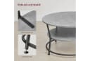 VASAGLE Couchtisch Wohnzimmertisch Ø 80 cm Betongrau Bild 5
