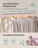 SONGMICS Kleiderständer Garderobenständer auf Rollen bis 90 kg belastbar Pastellrosa Bild 4