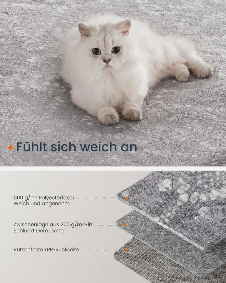 SONGMICS HOME Designteppich Wohnzimmerteppich 150x80 cm Kurzflor Flauschig - Bild 3