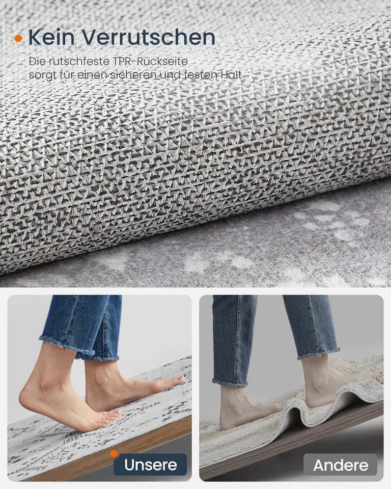 SONGMICS HOME Designteppich Wohnzimmerteppich 150x80 cm Kurzflor Flauschig - Bild 4