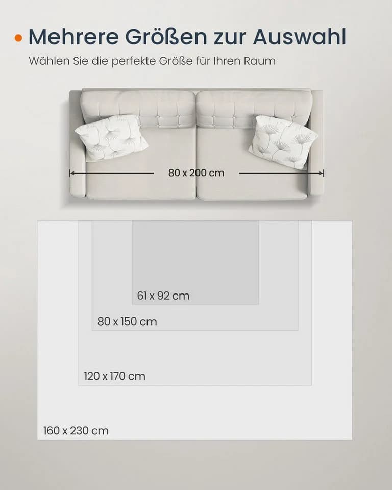 SONGMICS HOME Designteppich Wohnzimmerteppich 150x80 cm Kurzflor Flauschig - Bild 5