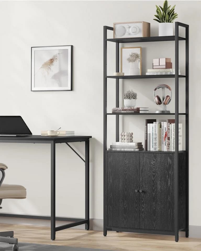 VASAGLE Bücherregal 6 Ebenen Ebenholzschwarz