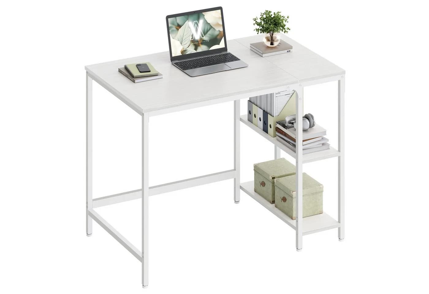 VASAGLE Schreibtisch Computertisch 140cm mit 2 Ablagen Modern - Bild 2