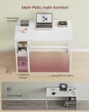 VASAGLE Schreibtisch Computertisch 140cm mit 2 Ablagen Modern Bild 3