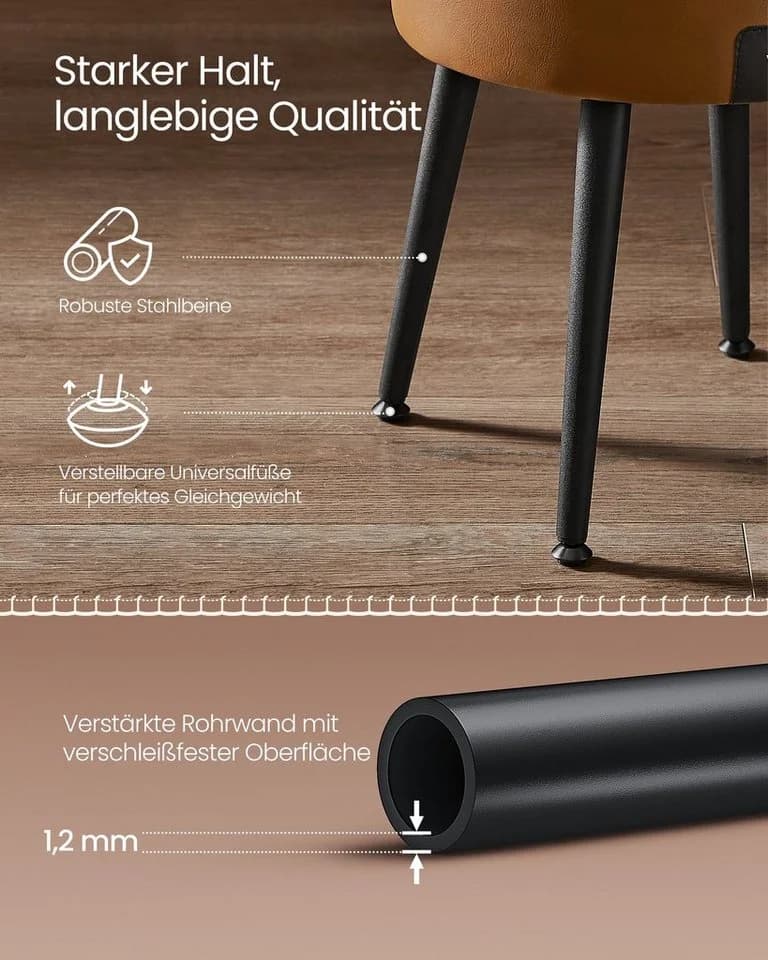 VASAGLE Sitzhocker mit Stauraum, Kunstleder, 150 kg, schwarz - Bild 5