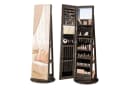 SONGMICS Schmuckschrank mit LED, Spiegel, 360° drehbar, 3 Ablagen Bild 2