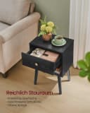 VASAGLE Nachttisch 2-St. Beistelltisch mit Schublade, offene Ablage, Holzbeine Bild 3