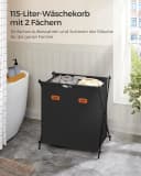 SONGMICS Wäschekorb 115 Liter Klappbares X-Gestell Bild 3