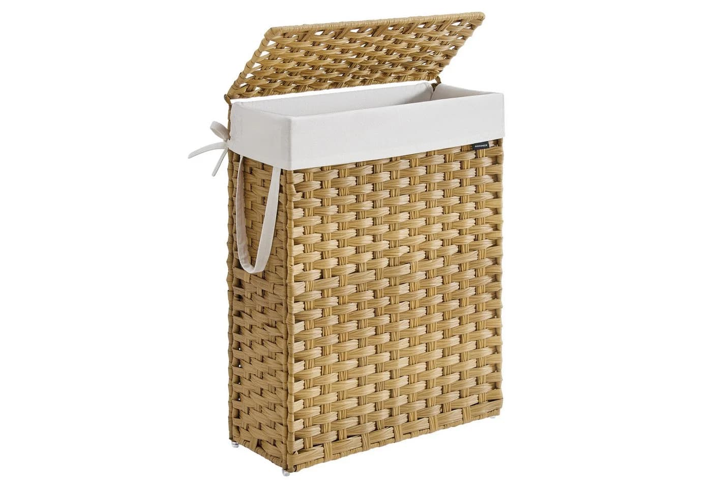 SONGMICS Wäschekorb schmal 55 L Pastellgelb Stahlrahmen - Bild 2