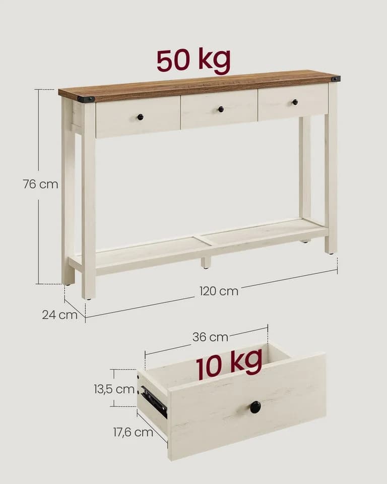 VASAGLE Konsolentisch Beistelltisch Honigbraun - Bild 5